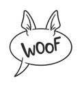 Woof sphinx cat speech bubble Royalty Free Stock Photo