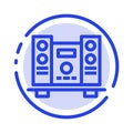 Woofer, Loud, Speaker, Music Blue Dotted Line Line Icon