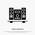 Woofer, Loud, Speaker, Music Solid Black Glyph Icon Royalty Free Stock Photo