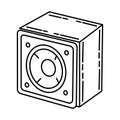 Woofer Speaker Icon. Doodle Hand Drawn or Outline Icon Style