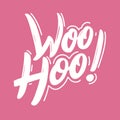 Woohoo phrase hand drawn vector lettering. Isolated on background Royalty Free Stock Photo