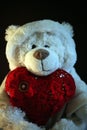 Wool bear red heart studio Royalty Free Stock Photo