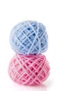 Wool in blue and pink Royalty Free Stock Photo