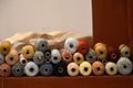 Wool bobbins for carpet weaving Royalty Free Stock Photo