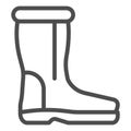 Wool boots line icon. Warm shoes vector illustration isolated on white. Felt boot outline style design, designed for web