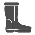 Wool boots solid icon. Warm shoes vector illustration isolated on white. Felt boot glyph style design, designed for web