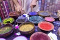 wool dyeing souk marrakech morocco Royalty Free Stock Photo