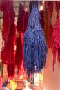 wool dyeing souk marrakech morocco Royalty Free Stock Photo