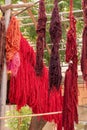 wool dyeing souk marrakech morocco Royalty Free Stock Photo