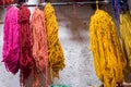 wool dyeing souk marrakech morocco Royalty Free Stock Photo