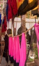 wool dyeing souk marrakech morocco Royalty Free Stock Photo