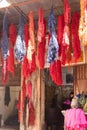 wool dyeing souk marrakech morocco Royalty Free Stock Photo