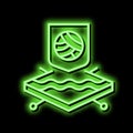 wool fabrics properties neon glow icon illustration