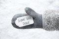 Wool Glove, Label, Snow, Text Save The Date