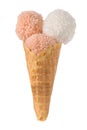 Wool pom poms on ice cream waffle cone Royalty Free Stock Photo