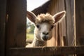 Wool portrait head farming animal cute mammal fur funny alpaca