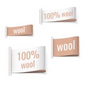 100% wool product clothing brown labels Royalty Free Stock Photo