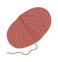 Wool red bal. Handcraft doodle. Vector illustration Royalty Free Stock Photo