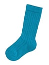 Wool sock isolated - blue Royalty Free Stock Photo