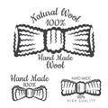 Wool or tweed bow tie black on white. Logo for craft related site or business