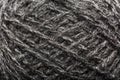 Wool yarn close-up gray threads for needlework in macro. Background texture fabric for knitting needle. Royalty Free Stock Photo