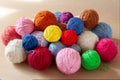 A bunch of colorful yarn balls