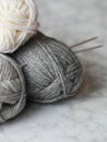 Wool Yarn And Needles For Knitting
