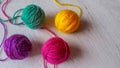 Wool yarn in rainbow colors