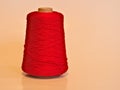 Wool yarn on a spindle