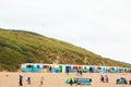 WOOLACOMBE, DEVON, ENGLAND - 21 June 2021: Woolacombe beach in Devon, England