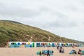 WOOLACOMBE, DEVON, ENGLAND - 21 June 2021: Woolacombe beach in Devon, England