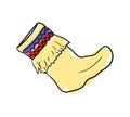 Woolen sock hand drawn isolated icon