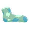 Woolen sock icon, cartoon style