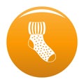 Woolen sock icon orange