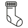 Woolen sock icon outline vector. Textile home fabric