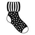 Woolen sock icon, simple style