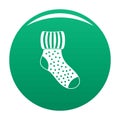 Woolen sock icon vector green Royalty Free Stock Photo