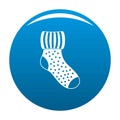 Woolen sock icon vector blue