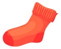 Woolen sock icon. Warm fabric for cold weather