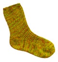 Woolen sock isolated - yellow