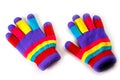 Woolen warm gloves for children of any age and gender Royalty Free Stock Photo