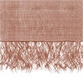 Woollen brown scraft with fringe