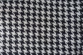 woollen fabric with crow`s feet pattern in black and white Royalty Free Stock Photo