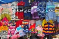 Woollen jumpers on market stall