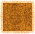 Woollen orange blanket with fringe