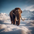 The Woolly Mammoth: An Extinct Ice Age Giant, Ancient World of Prehistoric Mammals, Generative AI