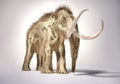 Woolly mammoth with skeleton in ghost effect, front perspective view