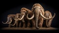 Woolly mammoths. elephant mammoth. Generative ai