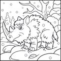 Woolly rhino coloring book