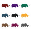 Woolly rhinoceros icon in black style isolated on white background. Stone age symbol stock vector illustration.